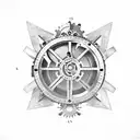 steampunk gear tattoo design idea
