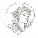 medusa with arch and semicolon mixed tattoo design idea