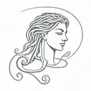 medusa with arch and semicolon mixed tattoo design idea