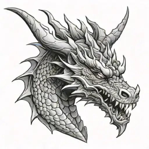 dragon head tattoo design idea