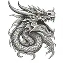 dragon head tattoo design idea