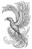 phoenix bird rising from ashes tattoo design idea