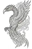 phoenix bird rising from ashes tattoo design idea