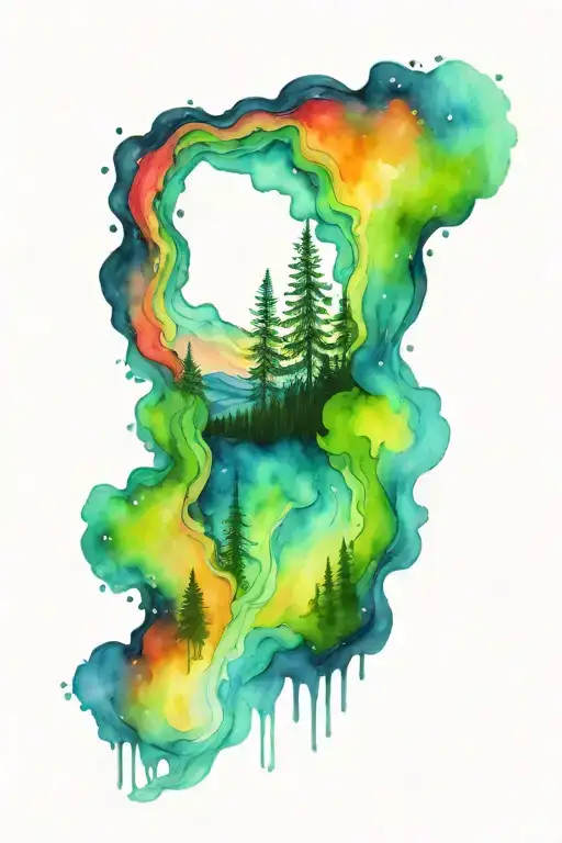 Aurora borealis  tattoo design idea