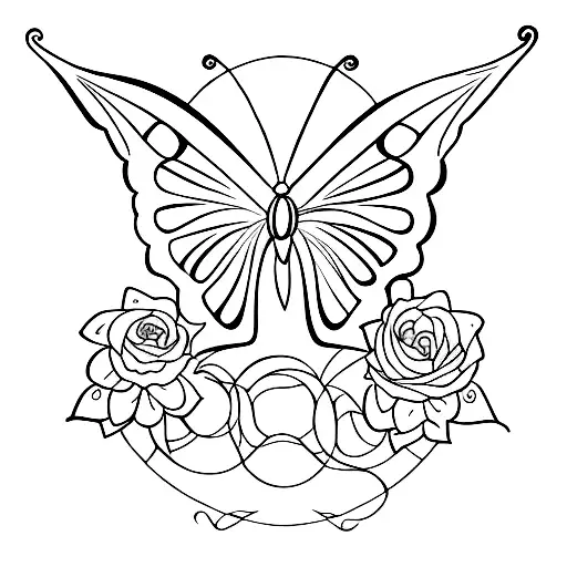Virgo symbol with butterfly tattoo design idea