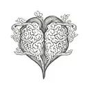 bicep heart brain tattoo design idea