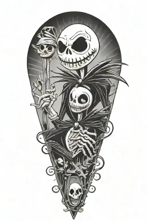 nightmare before Christmas jack tattoo design idea