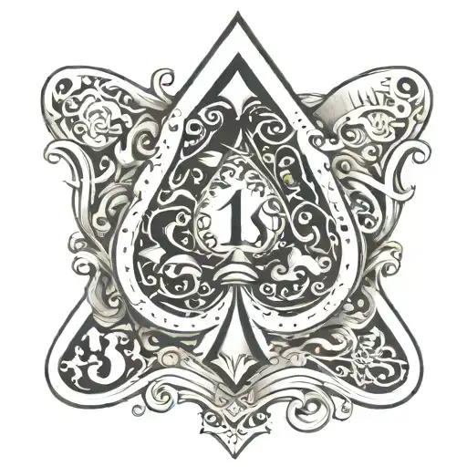 ace of spades and number 13 incorporated tattoo design idea