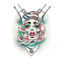 femme nue tattoo design idea