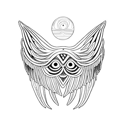   wings psychedelic eyes Symmetrical  tattoo design idea
