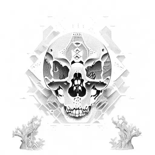 valley of the dey bones with evolution of man tattoo design idea