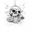 valley of the dey bones with evolution of man tattoo design idea