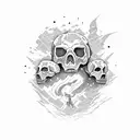 valley of the dey bones with evolution of man tattoo design idea