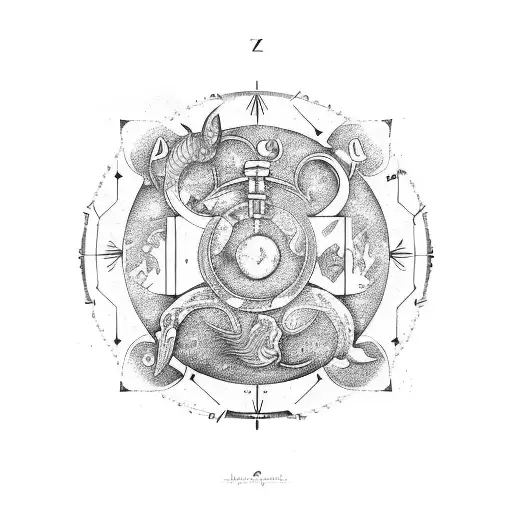 zodiac gemini sign tattoo design idea