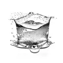 melting ice cube with the numbers 12 8 12 in it.  tattoo design idea