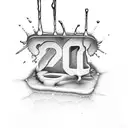 melting ice cube with the numbers 12 8 12 in it.  tattoo design idea