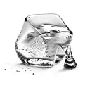 melting ice cube with the numbers 12 8 12 in it.  tattoo design idea