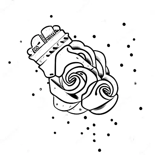 floral trap stamp that says "bullet sponge" tattoo design idea