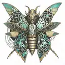 neo gothic death hawk moth resting tattoo design idea
