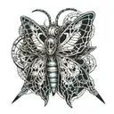 neo gothic death hawk moth resting tattoo design idea