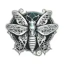 neo gothic death hawk moth resting tattoo design idea