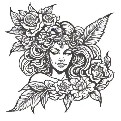 Flowers/Greek Mythology aphrodite goddess tattoo design idea