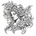 Flowers/Greek Mythology aphrodite goddess tattoo design idea