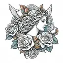 Roses/Doves/Greek Mythology aphrodite goddess tattoo design idea