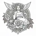Roses/Doves/Greek Mythology aphrodite goddess tattoo design idea