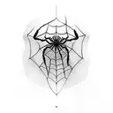 spider-man swinging from a web tattoo design idea