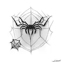 spider-man swinging from a web tattoo design idea