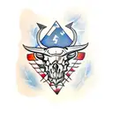 buffalo skull arrowhead tattoo design idea