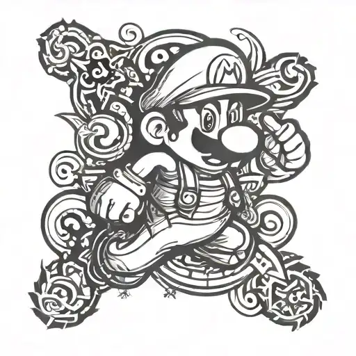 Mario Bros tattoo design idea