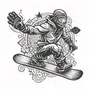 Snowboarding tattoo design idea