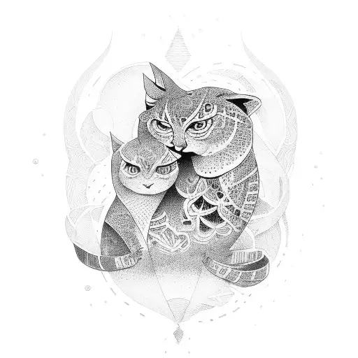 mother and son tattoo design idea