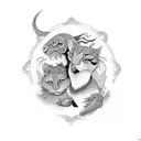 mother and son tattoo design idea