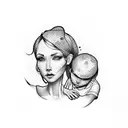 mother and son tattoo design idea