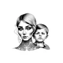 mother and son tattoo design idea