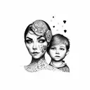 mother and son tattoo design idea