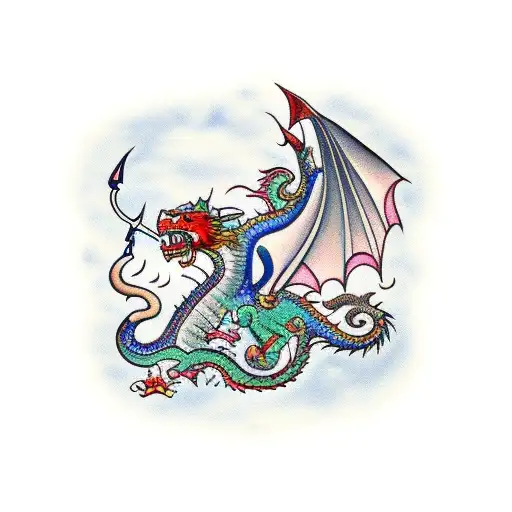 Persian dagger with a dragon tattoo design idea