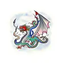 Persian dagger with a dragon tattoo design idea