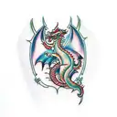 Persian dagger with a dragon tattoo design idea