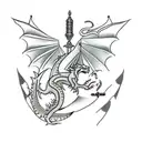 Persian dagger with a dragon tattoo design idea