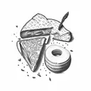 French Wine, Cheese and Bread tattoo design idea