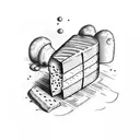 French Wine, Cheese and Bread tattoo design idea