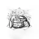 French Wine, Cheese and Bread tattoo design idea