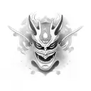 japanese devils mask tattoo design idea
