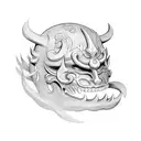 japanese devils mask tattoo design idea
