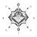 Geometric symmetrical constellation map of the client's zodiac sign tattoo design idea