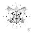 Geometric symmetrical constellation map of the client's zodiac sign tattoo design idea